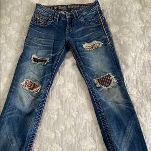 Rock Revival Blue Slim Distressed Jeans
